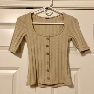 Cute beige fall top Size S Made in Turkey